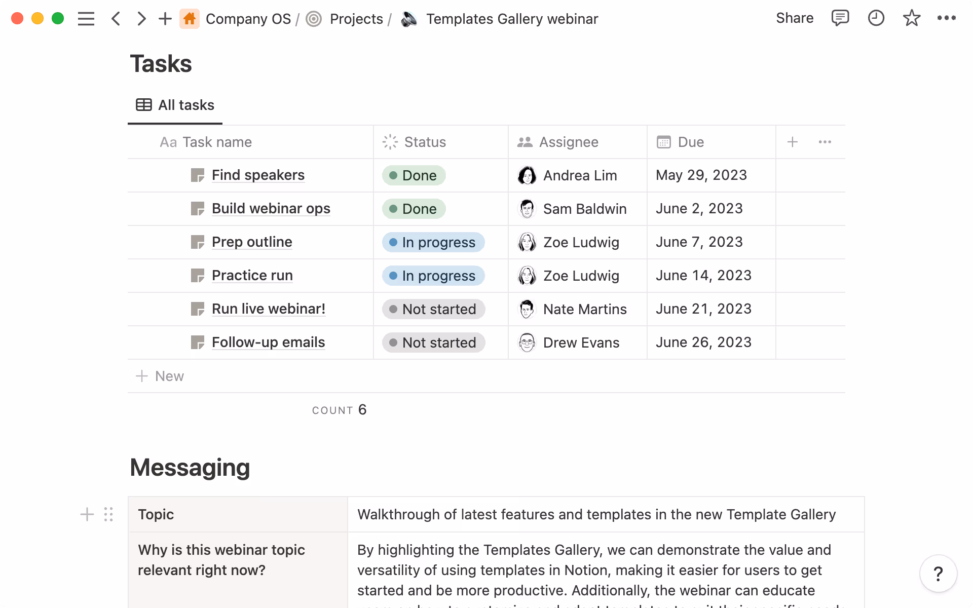El Departamento de Generación de Demanda planifica campañas con una plantilla que incluye tareas relevantes, mensajes, estrategia y mucho más.