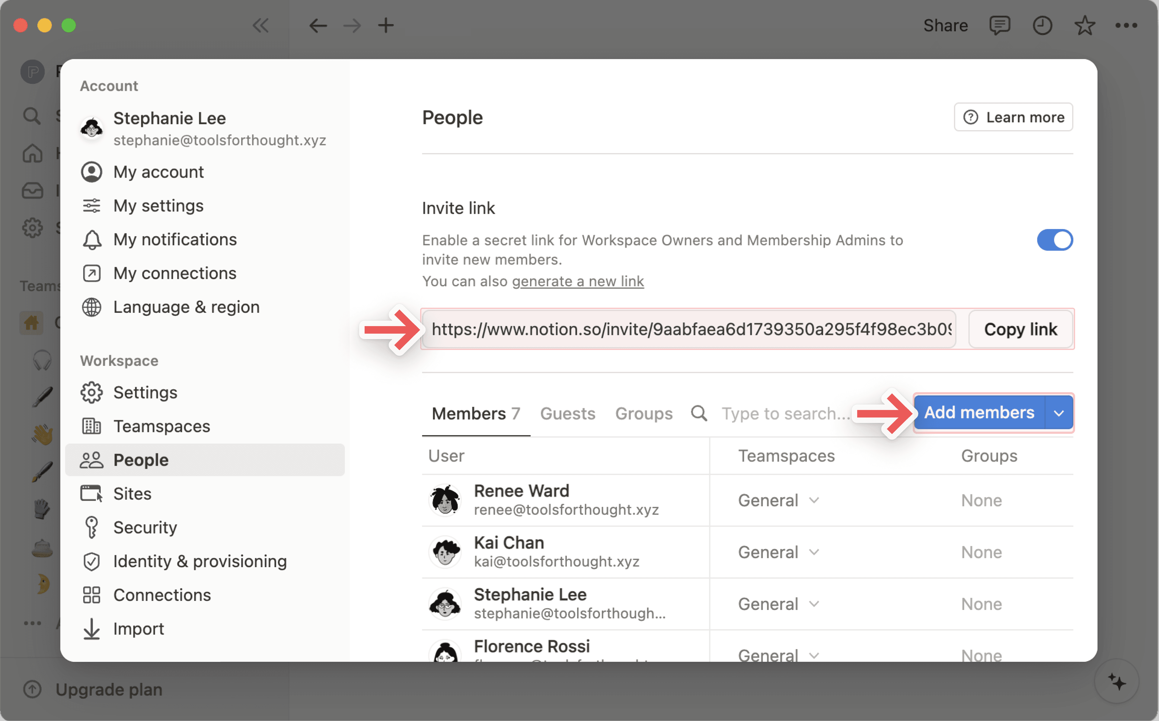 Mitglieder hinzufügen