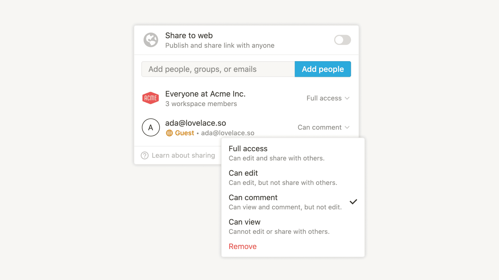 Freigabe und Zusammenarbeit