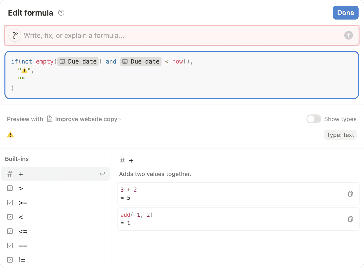hc: Notion-KI in Formeln