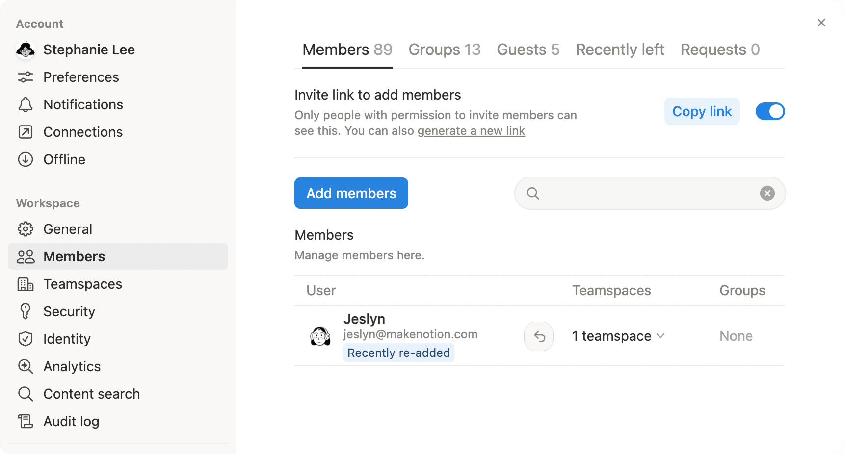 hc: Inhalte und Zugriff von Nutzer/-innen wiederherstellen