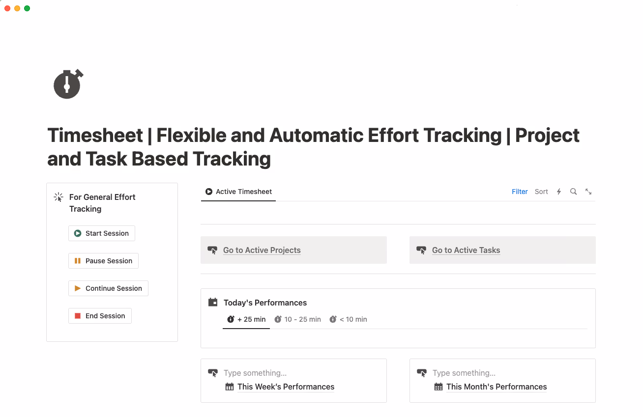 effort tracking template