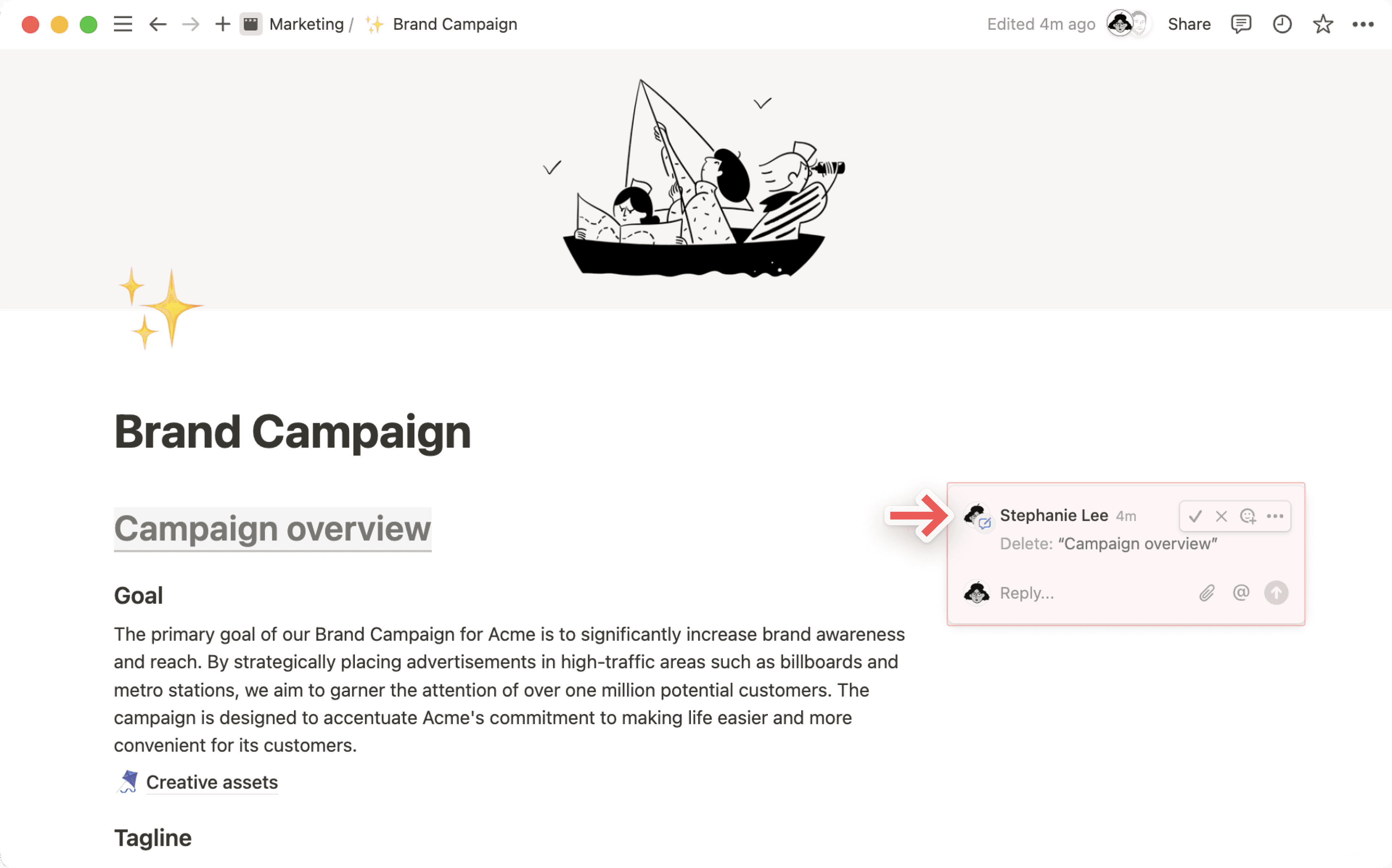 Auf Änderungsvorschläge antworten