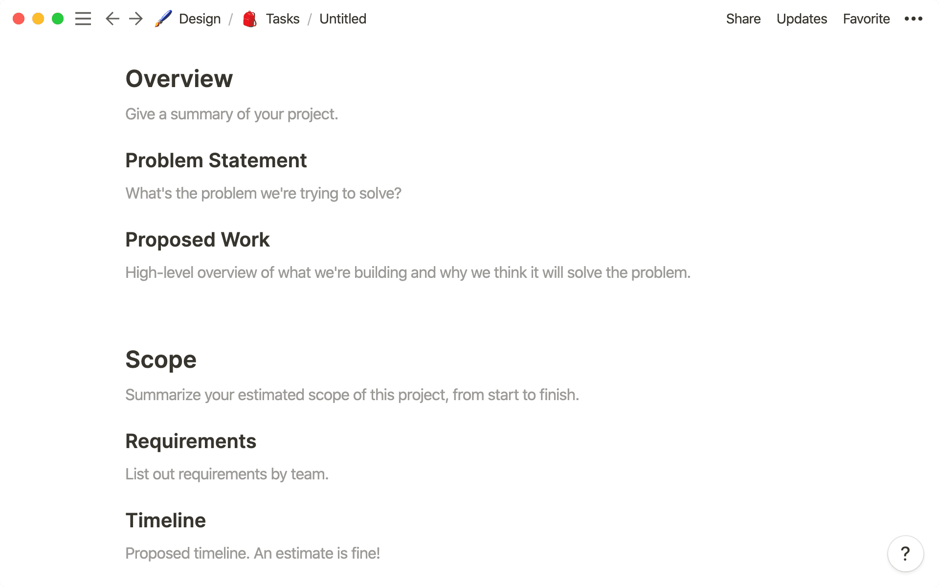 Mit dieser Vorlage stellst du sicher, dass für alle Projekte dieselben Kriterien als Ausgangsbasis festgelegt werden.