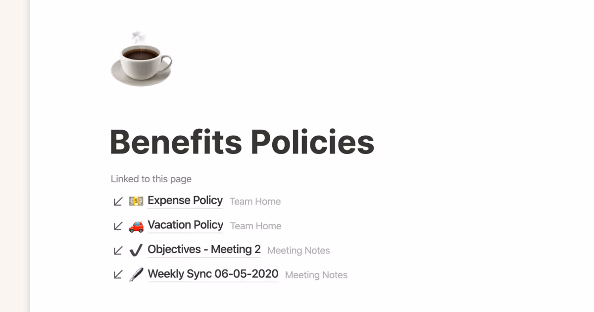 Creating links & backlinks