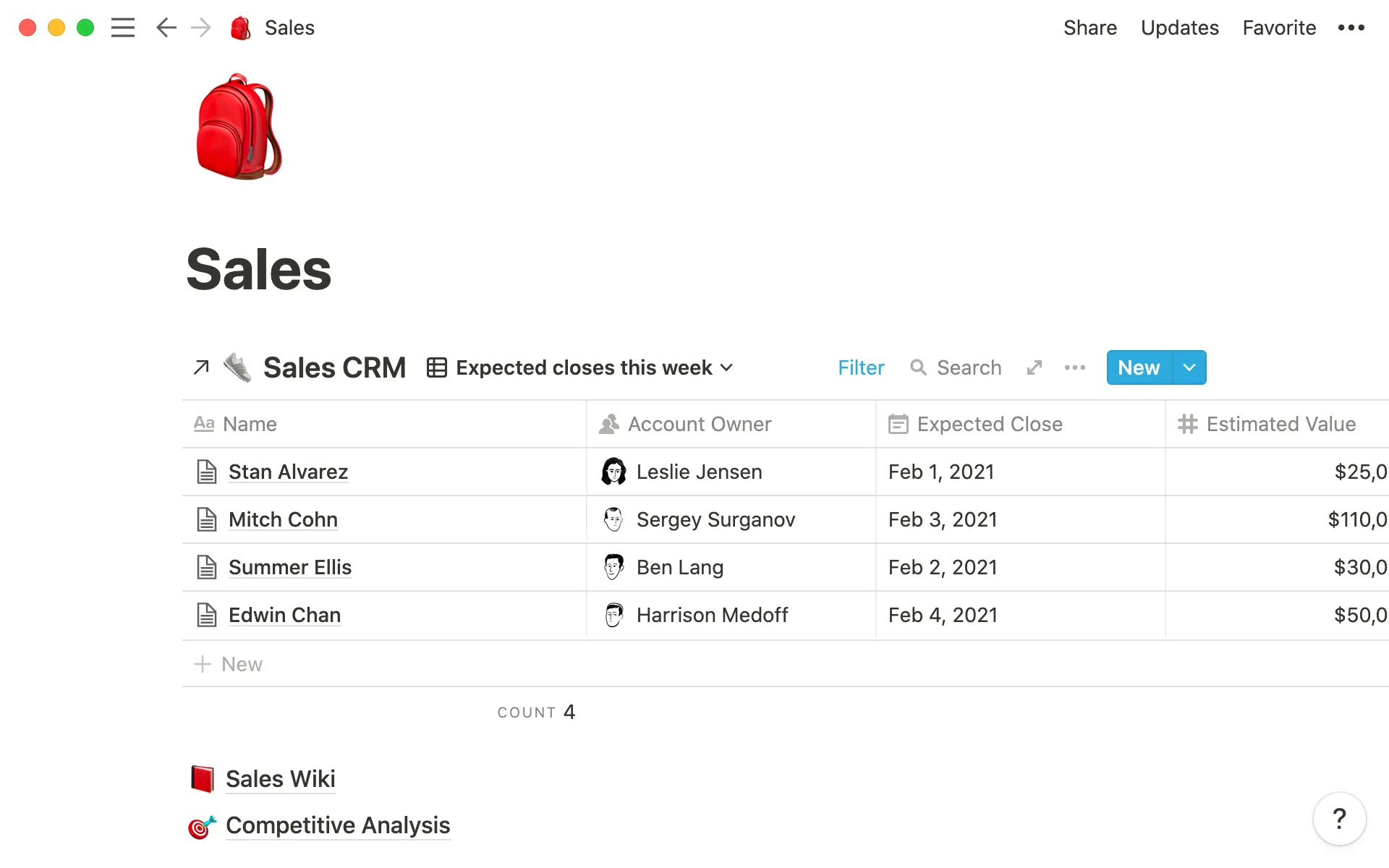 Tables in-line can exist along other blocks, like pages with relevant information.
