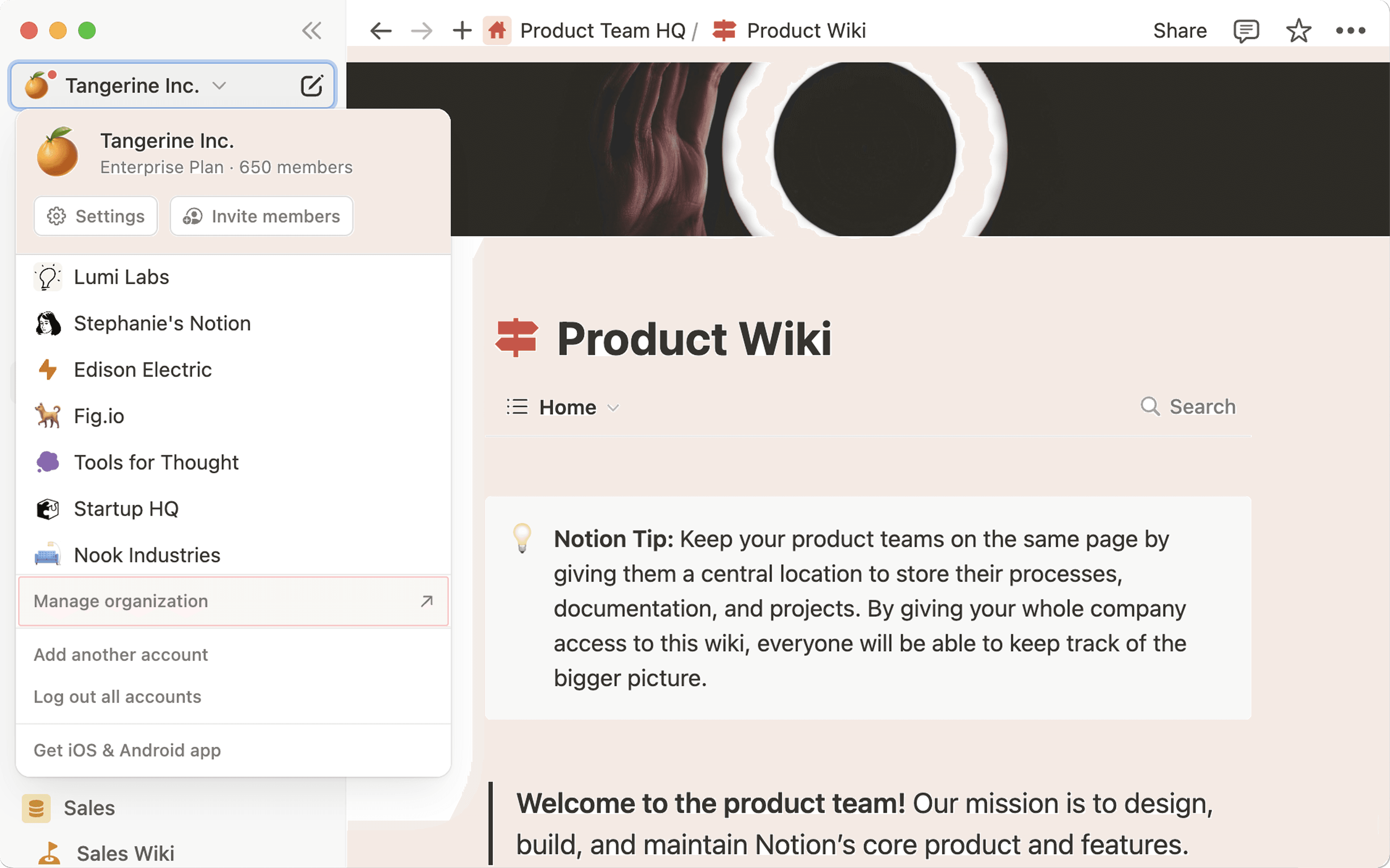 hc: Organisation verwalten