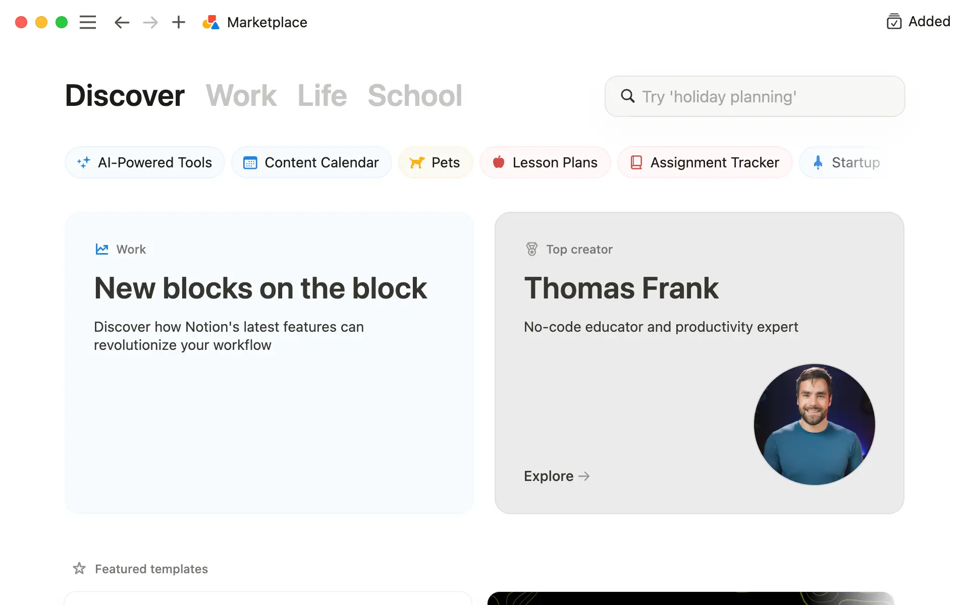 Marketplace Hero Screenshot