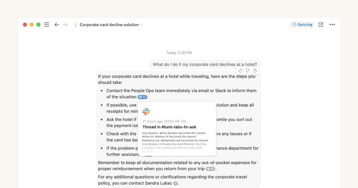 Nutze KI-Connect, um auf das gesamte Wissen deines Teams zuzugreifen.